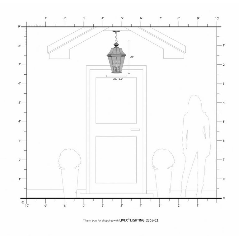 Livex Lighting Georgetown 2 Light Outdoor Chain Lantern Livex Lighting Georgetown 2 Light Outdoor Chain Lantern