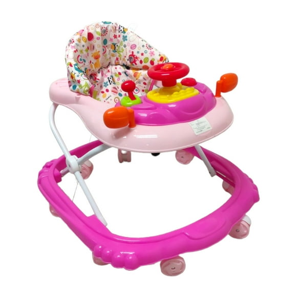 Andadera para Bebés The Baby Shop con tablero musical y 2 freno Rosa -