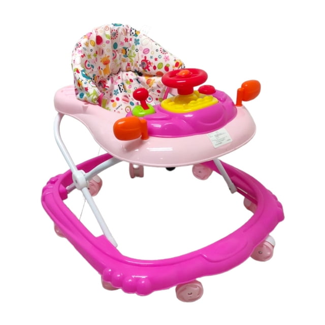 Andadera para Bebés The Baby Shop con tablero musical y 2 freno Rosa -