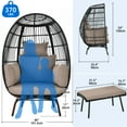 DEXTRUS Wicker Egg Chair with Ottoman,with Stand, Cushions, Egg Chairs