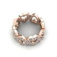 thumbnail image 3 of Natural 1.45Ct Round Cut Diamond Alternating Heart Women's Anniversary Wedding Eternity Band Ring Solid 14k Rose Gold G SI1, 3 of 3