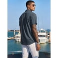 thumbnail image 3 of RICHCOIN Mens Linen Shirts Cuban Hawaiian Shirts Short Sleeve Button Down Casual Summer Beach Tops, 3 of 6