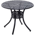 thumbnail image 2 of Outsunny 33" Patio Dining Table Round Cast Aluminium Outdoor Bistro Table with Umbrella Hole - Black, 2 of 9