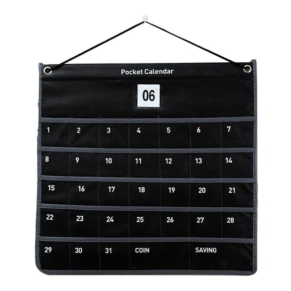 Monthly Calendar, Wall Hanging Pocket Calendar Wide Applications Small Grid for Bedroom 44x42cm