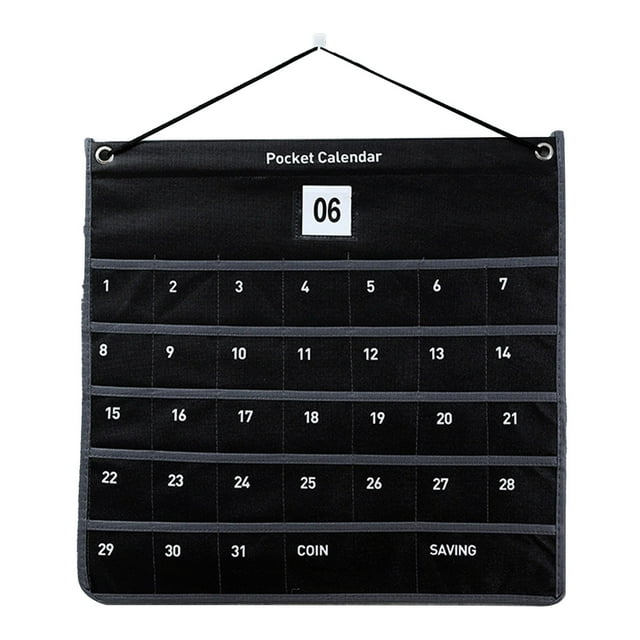 Monthly Calendar, Simple Appearance Small Grid Wall Hanging Pocket Calendar for Living Room 44x42cm