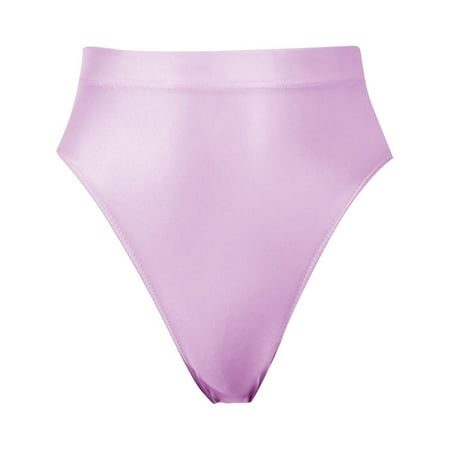 AQUTE Women Panty Plus Size Ultra Thin Shiny High Waist Panties - Comfortable Everyday Wear - Purple  2XL