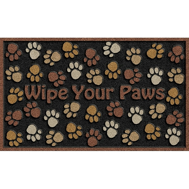 Wipe Your Paws 18" x 30" Brown Door Mat