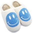 thumbnail image 1 of Pantoufles Fluffy Smiley Face, Pantoufles Rétro Smiley Face Douces en Peluche Confortables et Chaudes à Enfiler, Pantoufles en Peluche Moelleuses Smiley Face pour Femmes et Hommes à Mémoire de Forme, 1 of 5
