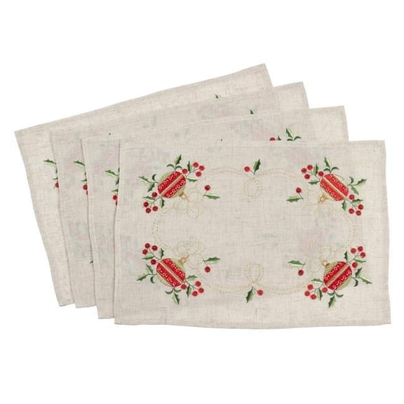 Saro Lifestyle Embroidered Ornament Placemat (Set of 4)