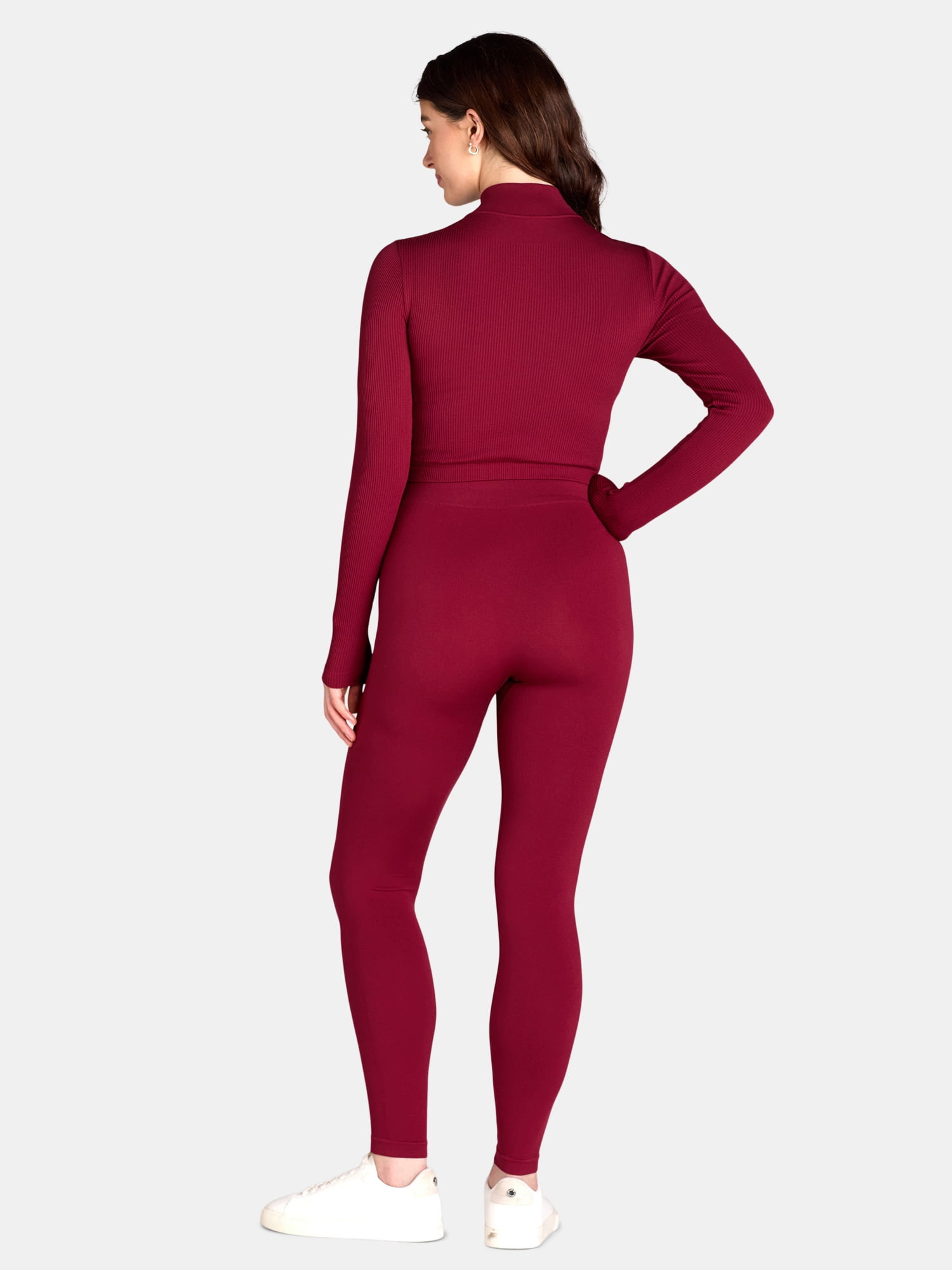 No Boundaries Seamless Half Zip Mock Neck Top and Leggings
