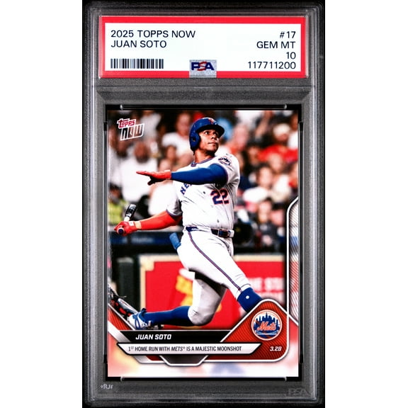 Graded 2025 Topps Now Juan Soto #17 Baseball Card PSA 10 Gem Mint