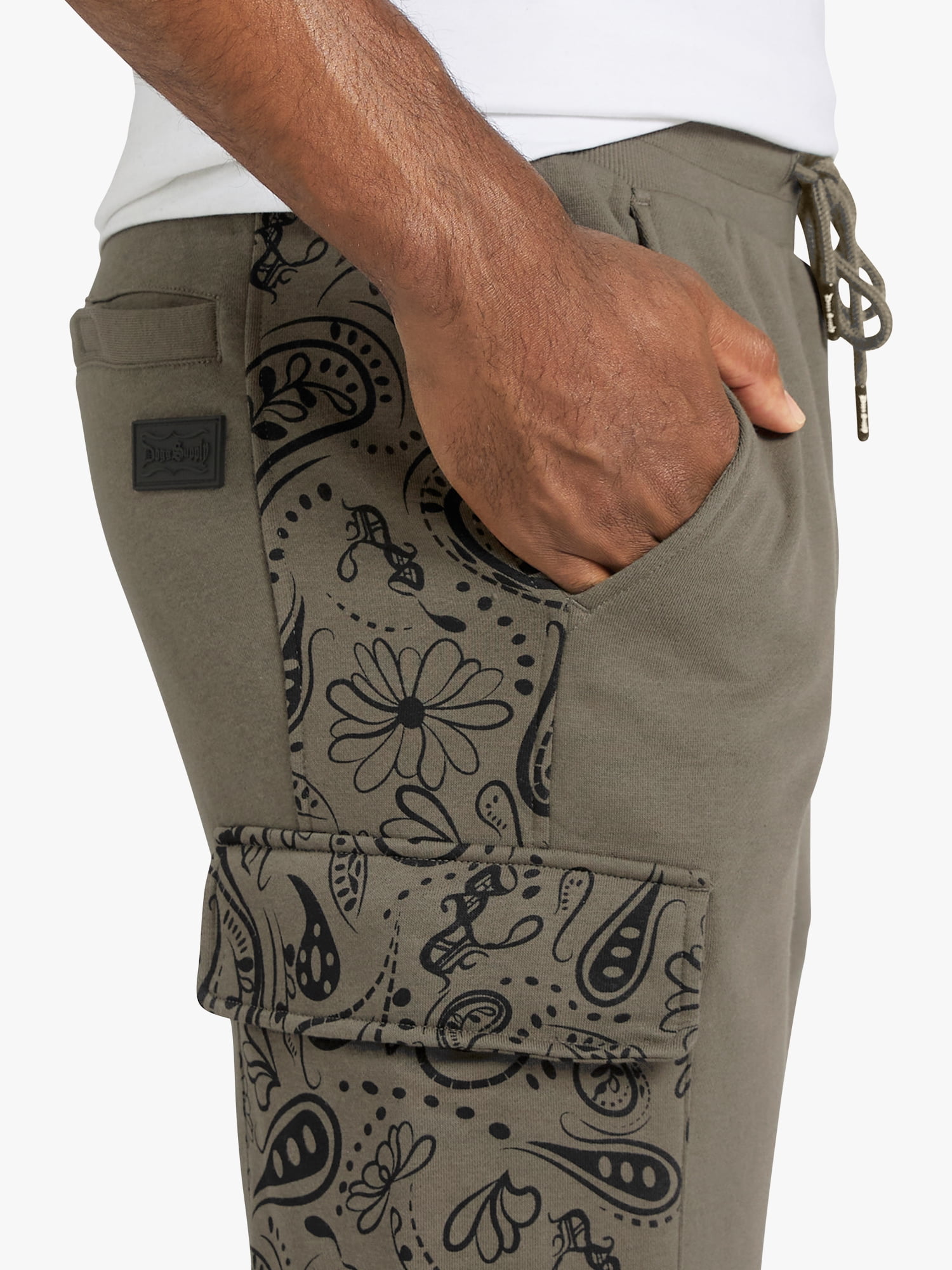 Dogg Supply by Snoop Dogg All-Gender Men's and Women's Paisley Fleece Cargo Joggers, Sizes XS - 3XL