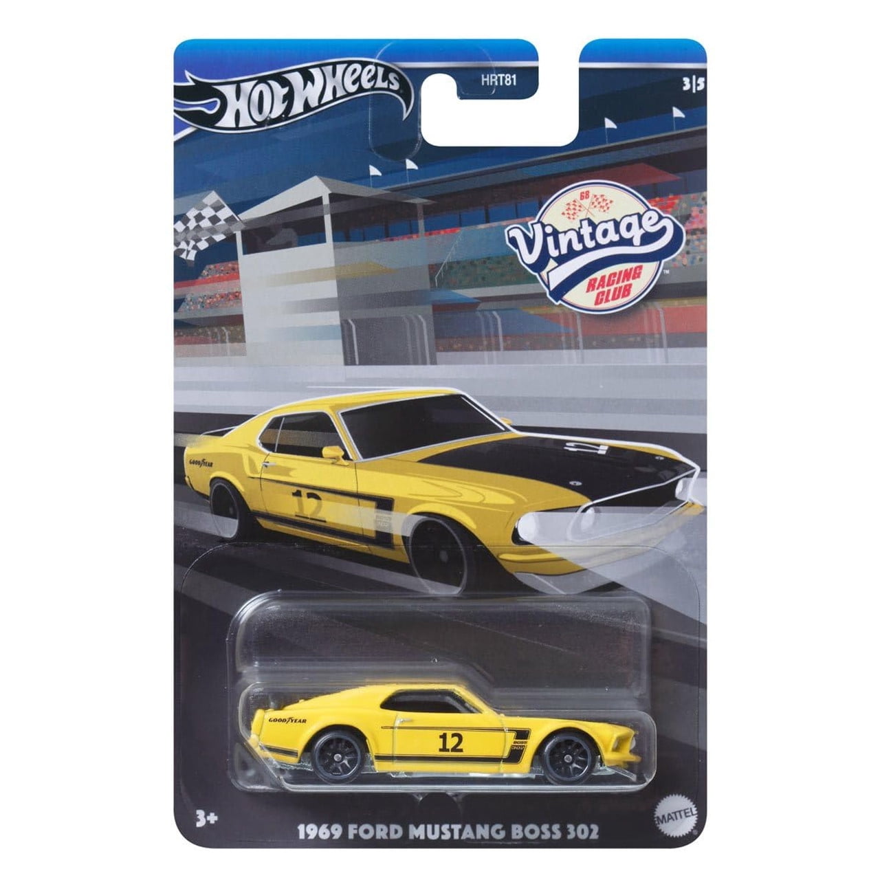 2024 Hot Wheels Vintage Racing Club Set of 5 Cars, 1:64 Diecast Model Cars HRT81-956B