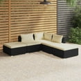 thumbnail image 1 of vidaXL 5 Piece Garden Lounge Set with Cushions Poly Rattan Black, 1 of 5
