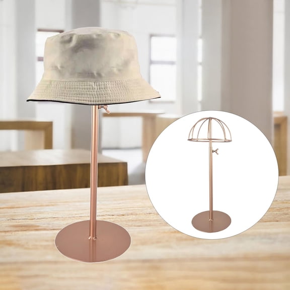 Style Portable Metal Hat Jewelry Holder Styling Drying Fedora Toupee Display Stand Head Model - Hollow Out