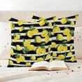 thumbnail image 3 of Yellow Lemons Outdoor Waterproof Pillow Covers, Summer Citrus Fruits Leaves Black Stripes Decorative Square Throw Pillowcase Sofa Cushion Sham for Patio/Couch/Chair, 26"x26" 2 Pack, 3 of 8