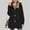 Black, variant on Women's Long Fuzzy Fleece Hoodies Jacket Faux Fur Button Down Sherpa Coats Warm Winter Plush Outerwear with Pockets
