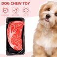thumbnail image 4 of GOOHOCHY Juguete para perros con forma de filete artificial, juguete masticable con sonido para perros, juguete para masticar con sonido para perros., 4 of 8