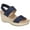 Navy Canvas, variant on Womens Delta Slingback Ankle Strap Wedge Sandals
