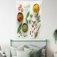 thumbnail image 4 of Colorful Tapestry, Various Herbs Spices and Dried Foods Culinary Theme Image Top View, Wall Hanging for Bedroom Living Room Dorm Decor, 40W X 60L Inches, Off White and Multicolor, by Ambesonne, 4 of 5