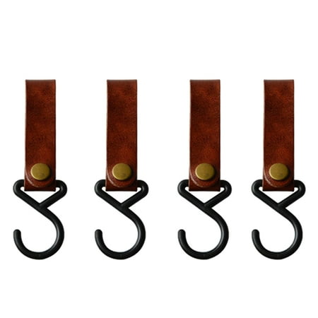 

4PCS Outdoor Camping Leather Hook Kitchen Tableware Hanging Hook Portable Camping Tripod Clothes Storage Hanger Hook
