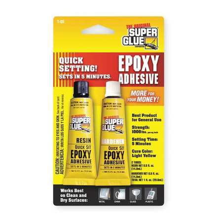 SUPER GLUE T-QS48 Epoxy Adhesive, Tube, 0.50 oz., Yellow, 24 (Best Way To Remove Super Glue From Fingers)