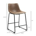 thumbnail image 7 of Demi Bonn 34" Counter Height Bar Stools Set of 4, Vintage PU Leather Barstools with Footrest for Dining Room, Home Bar, Kitchen, Brown, 7 of 7