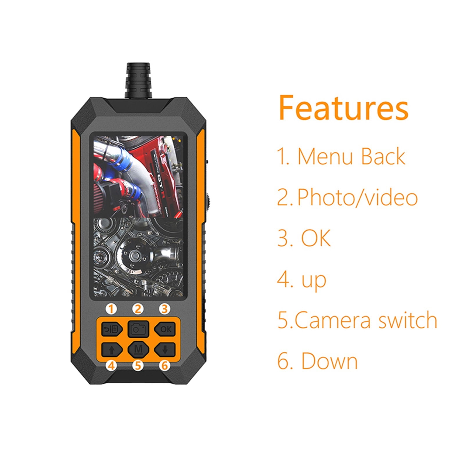 P70 8mm Single & Dual Lens Industrial Endoscope 1080P HD 4.5 " LCD Digital Inspection Camera WIth Hard Wire For Car Engine ,Various Applicable
