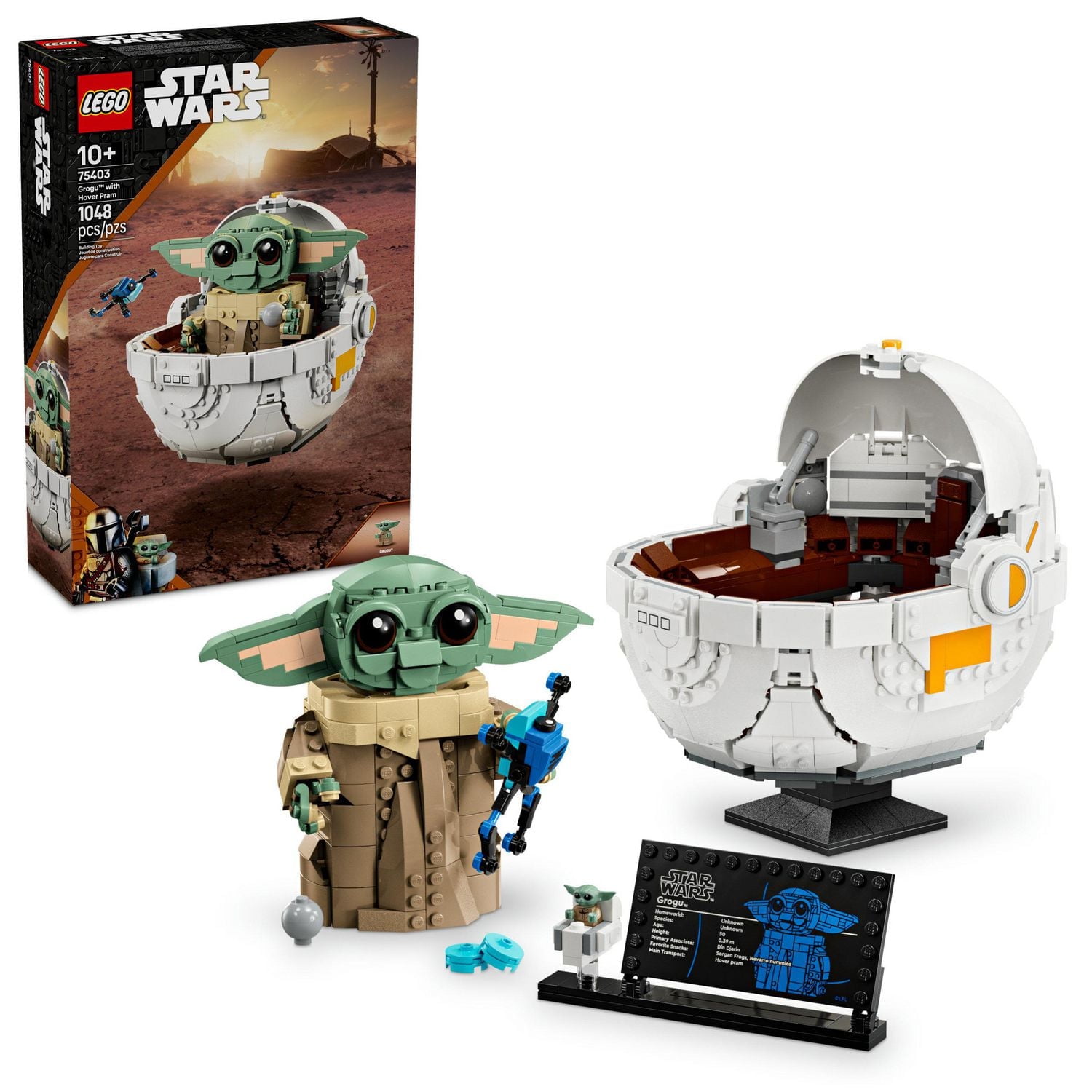 LEGO Star Wars Grogu With Hover Pram Building Toy Set - Star Wars Toy for Kids, Boys & Girls, Ages 10+ - Gift Idea for Birthday - 75403