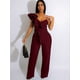 thumbnail image 2 of [Sleeveless Jumpsuit] Elegant One Piece Jumpsuits | Womens Casual V-Neck Sleeveless Ruffle Romper Wide Leg Pant Sexy Party Clubwear Overalls, 2 of 4