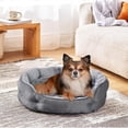 thumbnail image 2 of Cama para Perro OPUEW Gris con Fondo Antideslizante y Terciopelo Cómodo para Perros Grandes, 2 of 7