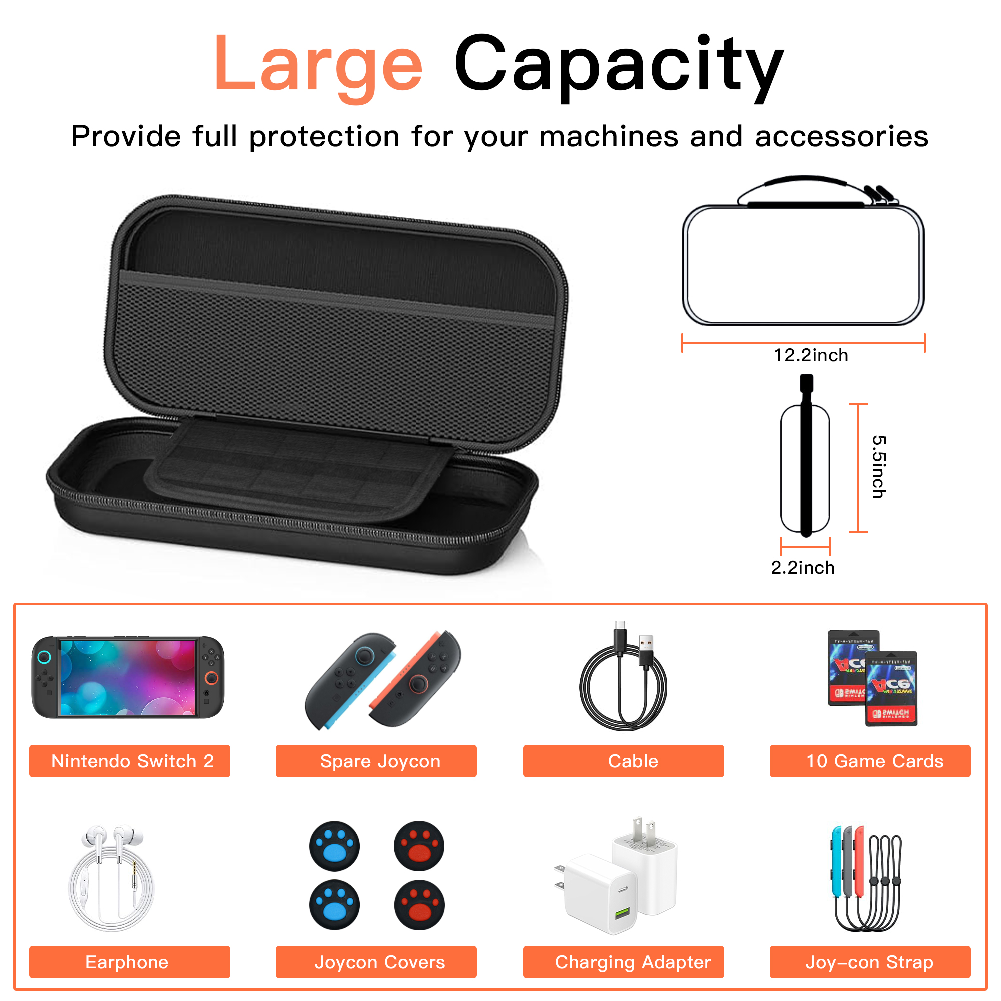 KIMHY Nintendo Switch 2 Carrying Case with Screen Protector photo 4