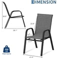 thumbnail image 3 of Senfot Patio Chairs Outdoor Stackable Dining Chairs All Weather Lightweight Textilene with Armrests 140 Kg Capacity for Backyard Pool Deck Garden Lawn Gray 4pc, 3 of 8