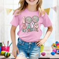 thumbnail image 2 of Happy 100th Day Of School Shirt Kids Letter Print Short Sleeve Crew Neck Cute Tee Shirt Clothes for Children 12-13 Years, 2 of 4