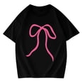 thumbnail image 4 of IWRICH Bow Shirts for Women Oversized Graphic T Shirts Cute Trendy Casual Tees Tops Black1 XL, 4 of 4