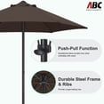 thumbnail image 4 of ABCCANOPY 7.5ft Outdoor Market Hand Push Patio Umbrella,12+Colors, Brown, 4 of 8