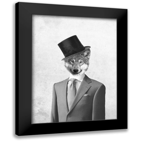 Lewis, Sheldon 12x14 Black Modern Framed Museum Art Print Titled - Alpha Wolf