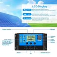 thumbnail image 4 of Regulador de panel de controlador de cargador solar MPPT de 12 V-24 V con pantalla LCD digital USB, 4 of 5
