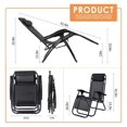 thumbnail image 2 of CozyBox Lounge Chair Outdoor Textilene Fabric Reclining Folding Lounge Chair Mesh Steel Frame With Piillow And Cup Holder Tray Lawn Lounging Chair Indoor Outdoor Pool Beach Camping Chair, 2 of 7