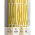 thumbnail image 7 of Yellow Striped Semi Sheer Curtains 108 Inch Length 2 Panels Set, Modern Geometric Abstract Retro Sheer Kitchen Curtain Privacy Voile Window Curtain for Living Room Bedroom Rod Pocket Drapes, 7 of 7