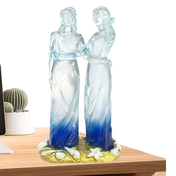 Sisters by My Side, Celebrates Friendships Two Sisters Sculpture, Resin Woman Decorative Statue, Xmas Home Decor Figures, Special Gift to Reflect Between Female,Birthday Present (Two Sisters)