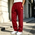 thumbnail image 5 of sageysalite Sweatpants for Men Straight Leg Side Slit Drawstring Elastic Waist Fall Winter Workout Warm Workout Pants with Pockets, 5 of 6