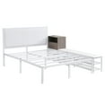 thumbnail image 3 of Full size Metal Platform Bed with Two-Tier Storage Shelves, Wooden Storage Cabinet, White, 3 of 12