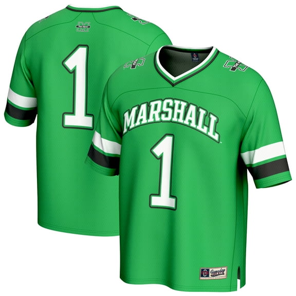 Youth GameDay Greats #1 Kelly Green Marshall Thundering Herd Lightweight Collegiate Football Fashion Jersey