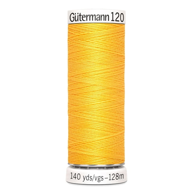 GÜTERMANN 120 Sew - All Thread 128 m (140 yd)/ 128 m (140 yd) - Lemon Yellow (Pack of 5 Spools), 128 m (140 yd)
