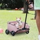 thumbnail image 1 of Carrito para mascotas, cochecito para perros, fácil de plegar para almacenamiento, cochecito para perros con ruedas para perros pequeños y medianos al rosa, 1 of 8