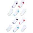 thumbnail image 2 of Fruit of the Loom Girls' Big 10-Pair Everyday Soft Ankle Socks, white, Large (Shoe Size: 4-10), 2 of 2