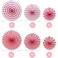 thumbnail image 2 of Party Hanging Paper Fans Set, Round Pattern Paper Garlands Decoration for Birthday Wedding Graduation Events Accessories, Set of 6, 2 of 7