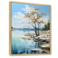 thumbnail image 2 of Designart "Archipelago with the Lonely Tree" Floral Floater Framed Wall Art Living Room, 2 of 7