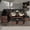 Brown-Black, variant on 7 Piece Outdoor Patio Furniture Set, PE Rattan Patio Conversation Sofa Set with Dining Table and Ottoman,Dark Gray-Drak Gray